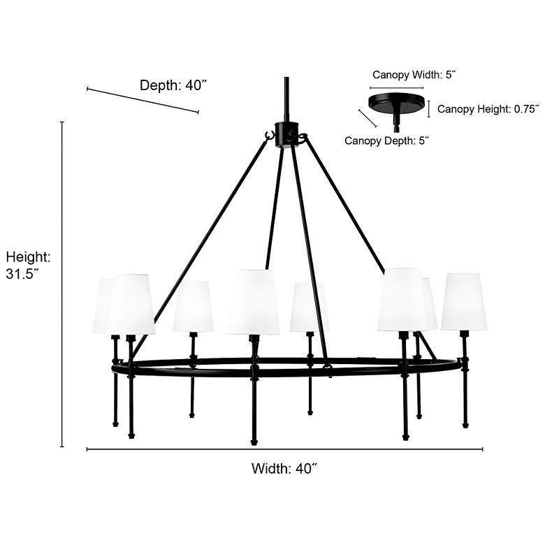 Image 7 Adorra 40" Wide 8-Light Chandelier in Vintage Brass more views