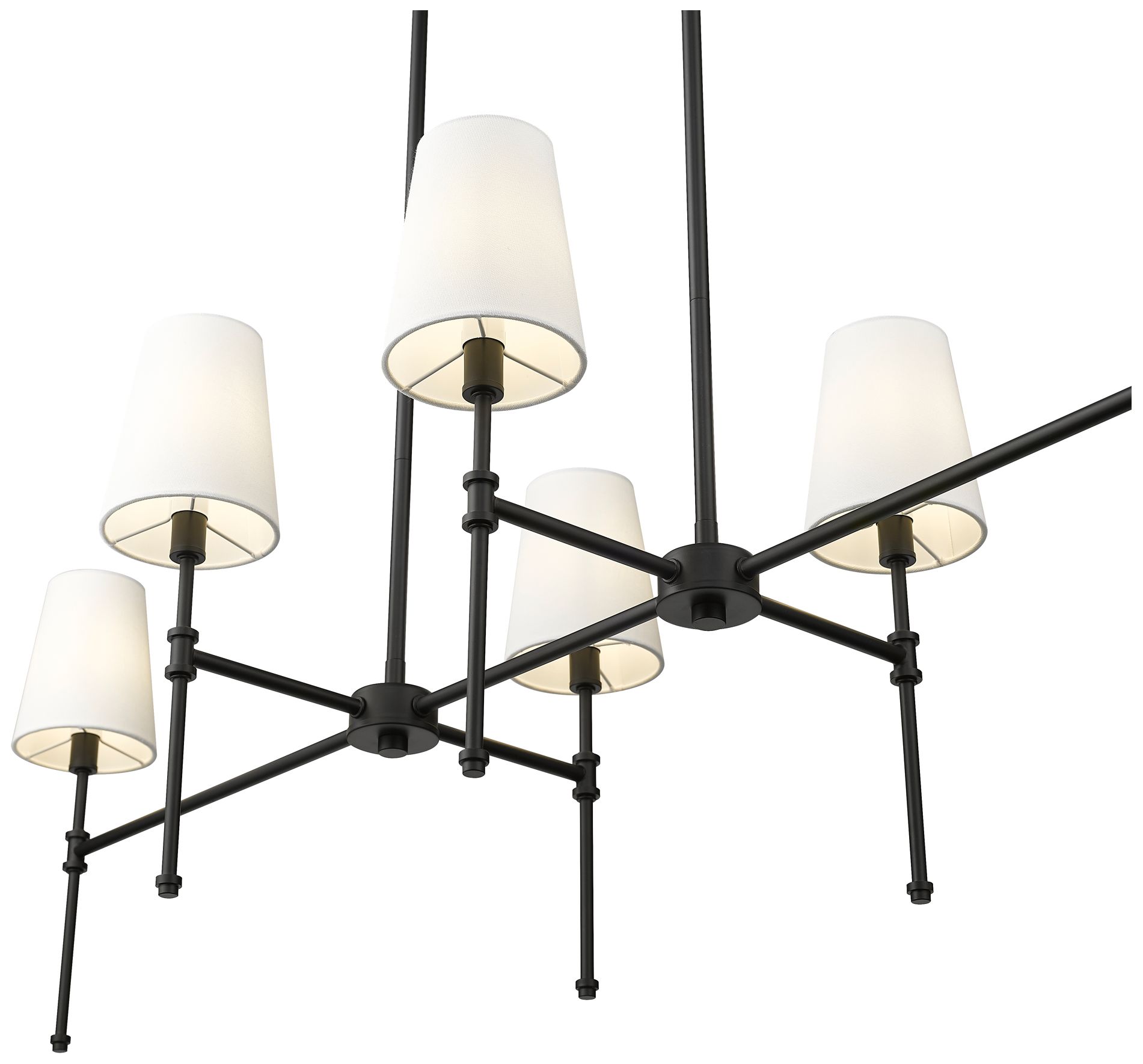 Thumbnail3 of Adorra 48" Wide Matte Black 6-Light Linear Chandelier more views