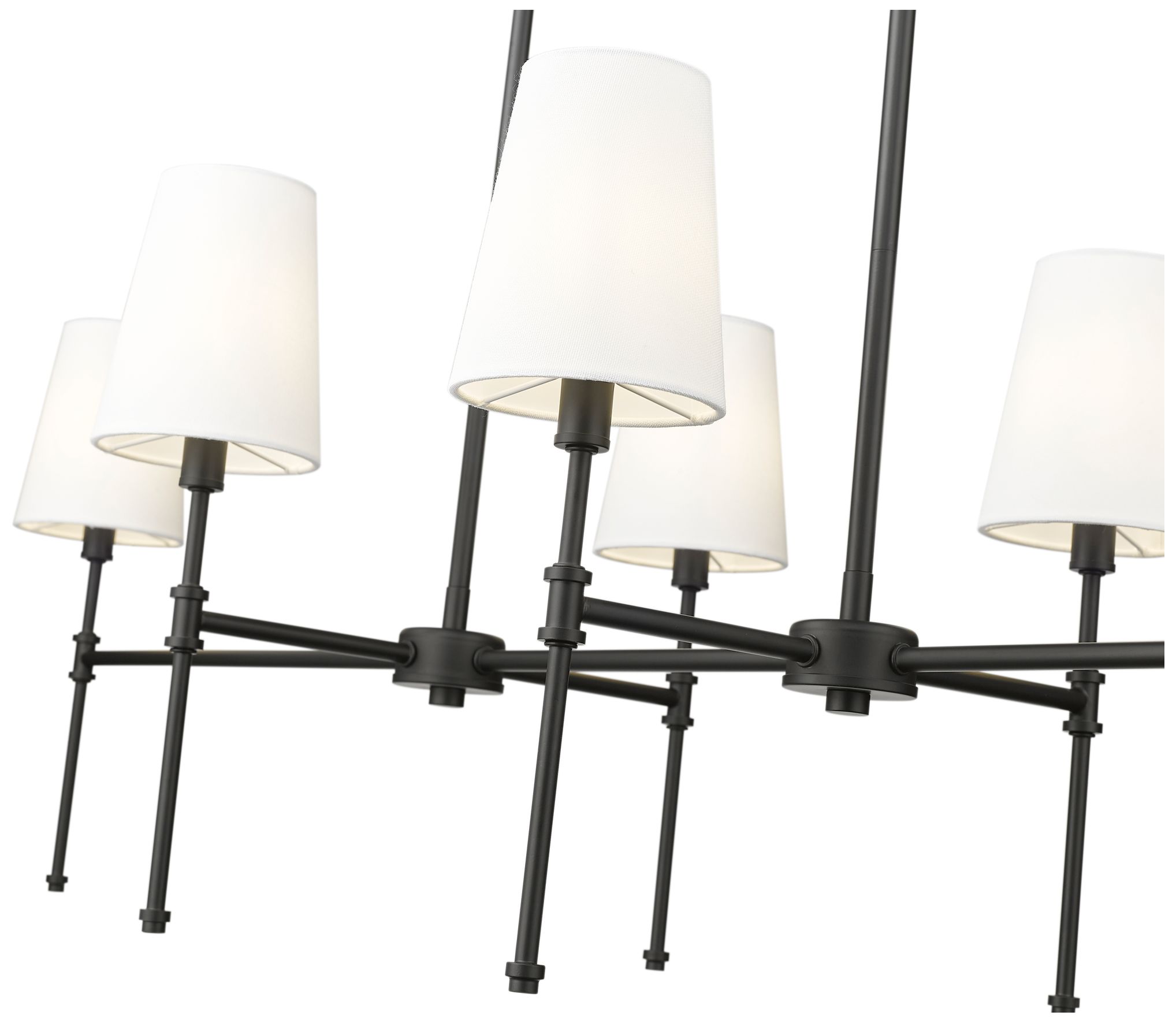 Adorra 48" Wide Matte Black 6-Light Linear Chandelier