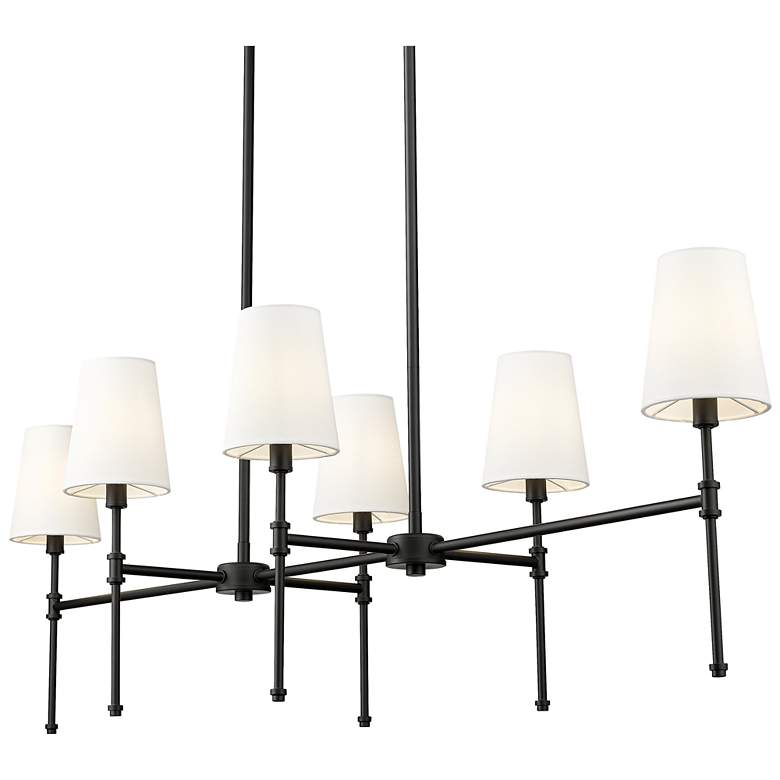 Image 1 Adorra 48" Wide 6-Light Chandelier in Matte Black