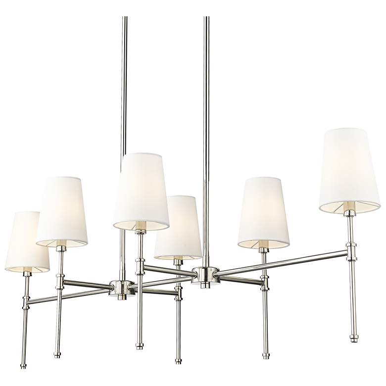 Image 1 Adorra 48" Wide 6-Light Chandelier in Polished Nickel