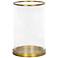 Adria Clear Glass Natural Brass Large Pillar Hurricane