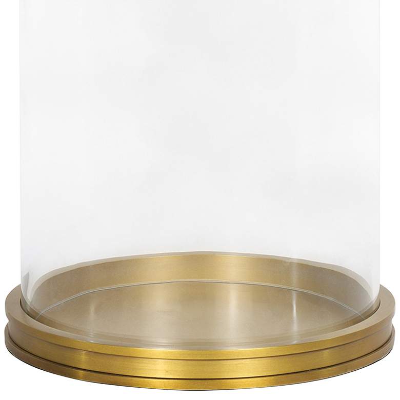 Image 2 Adria Clear Glass Natural Brass Large Pillar Hurricane more views