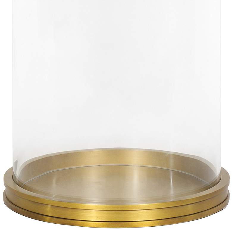 Image 2 Adria Clear Glass Natural Brass Medium Pillar Hurricane more views