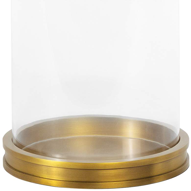 Image 2 Adria Clear Glass Natural Brass Small Pillar Hurricane more views