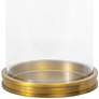 Adria Clear Glass Natural Brass Small Pillar Hurricane
