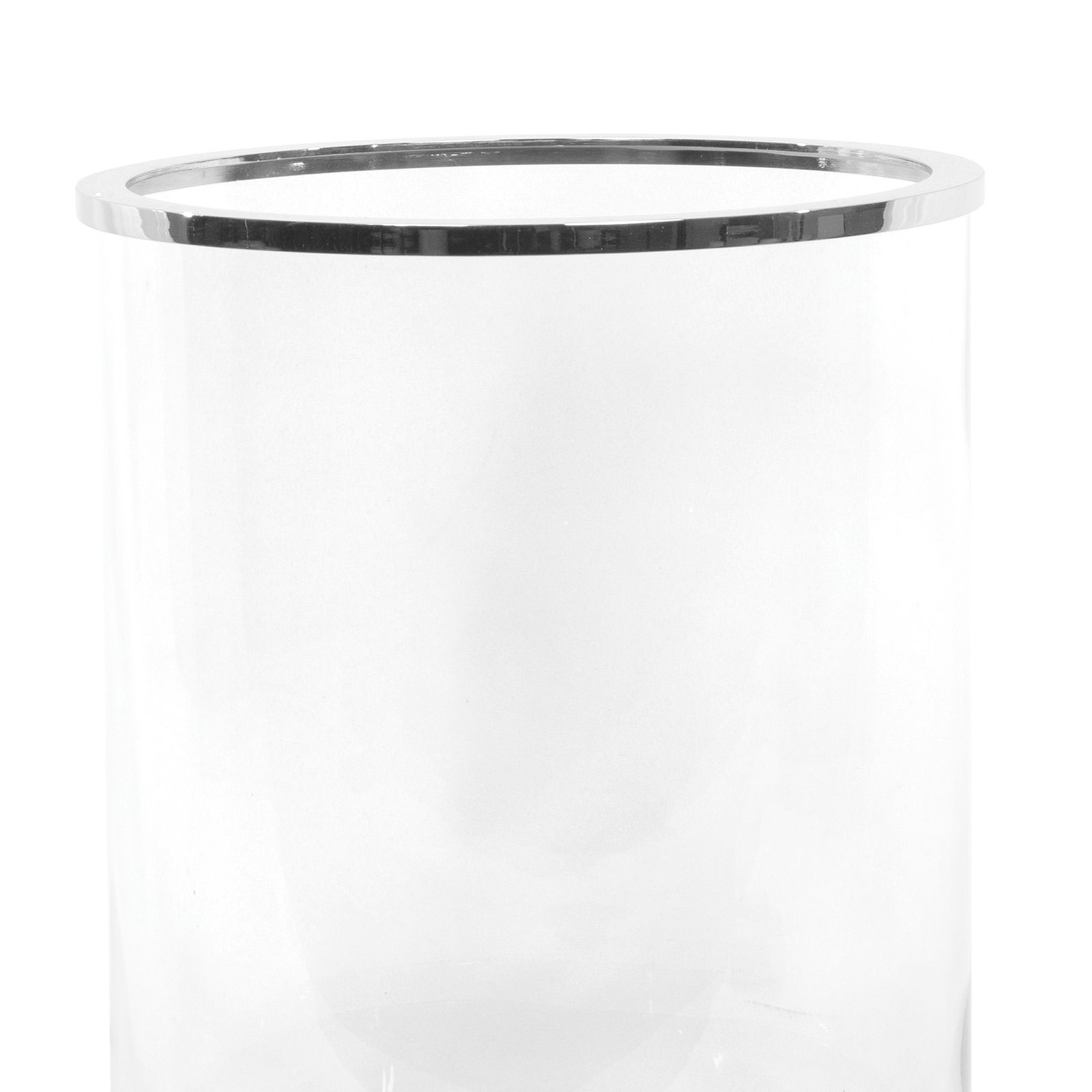 Image 3 Adria Clear Glass Polished Nickel Medium Pillar Hurricane more views