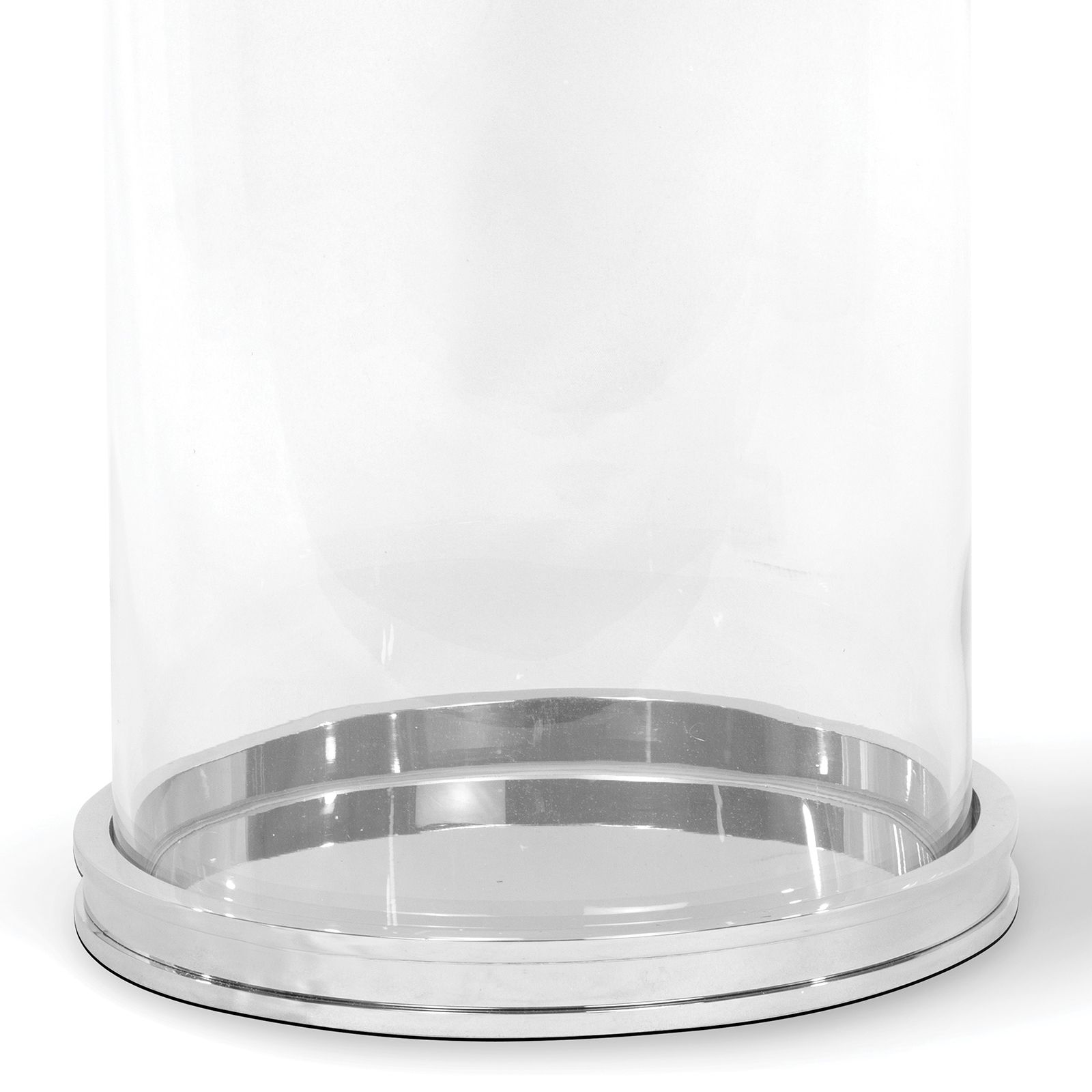 Image 4 Adria Clear Glass Polished Nickel Medium Pillar Hurricane more views