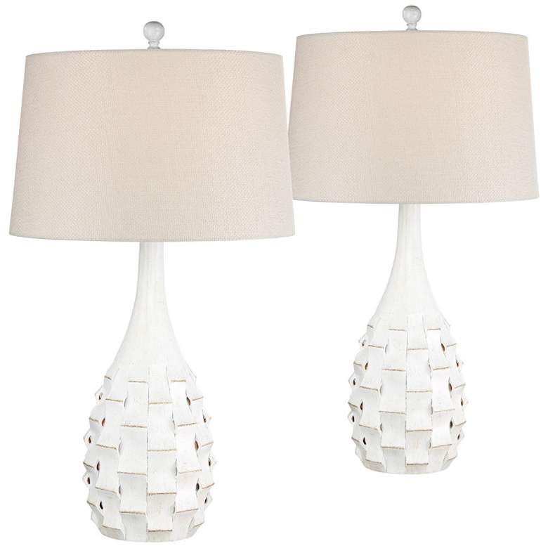 Image 1 Adrian Antique White Night Light Table Lamps Set of 2