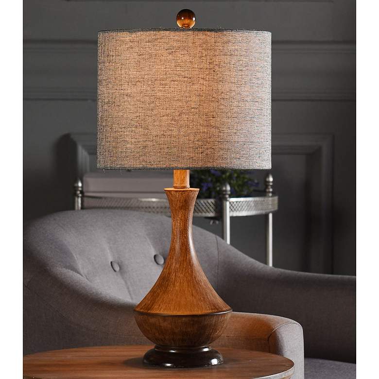 Image 1 Adrian Table Lamp - Painted Light Brown - Heathered Chocolate