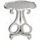 Adriana 26" Wide Brushed Silver Scalloped Side Table
