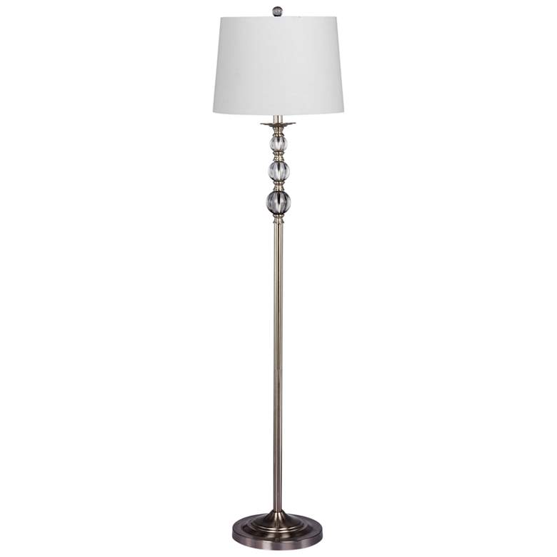 Image 1 Adriana Brushed Steel Metal Floor Lamp