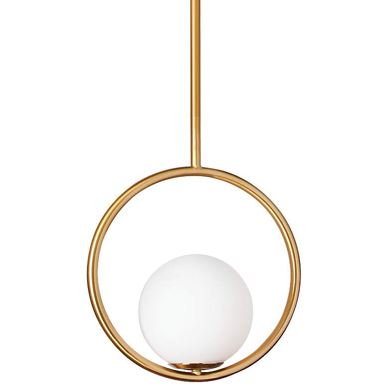 Image 2 Adrienna 10" Wide Aged Brass Mini Pendant