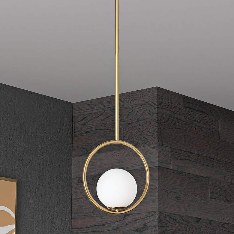 Image 1 Adrienna 10" Wide Aged Brass Mini Pendant