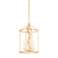 Adrienne 15 1/2"W Vintage Gold Leaf 4-Light Lantern Pendant