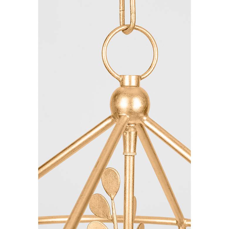Image 2 Adrienne 15 1/2"W Vintage Gold Leaf 4-Light Lantern Pendant more views
