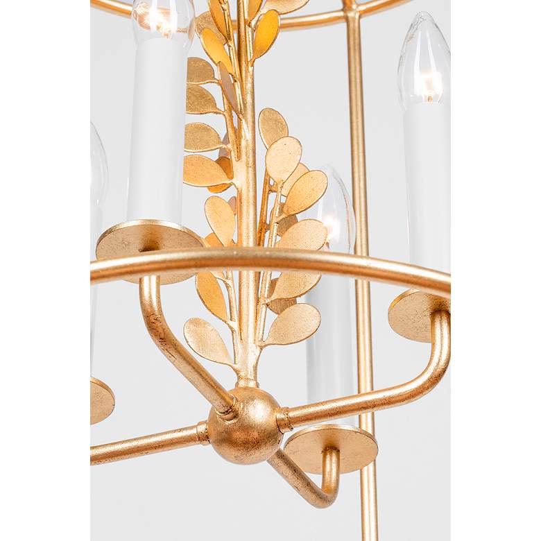 Image 3 Adrienne 15 1/2"W Vintage Gold Leaf 4-Light Lantern Pendant more views