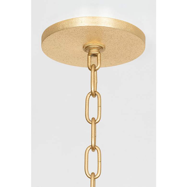 Image 4 Adrienne 15 1/2"W Vintage Gold Leaf 4-Light Lantern Pendant more views
