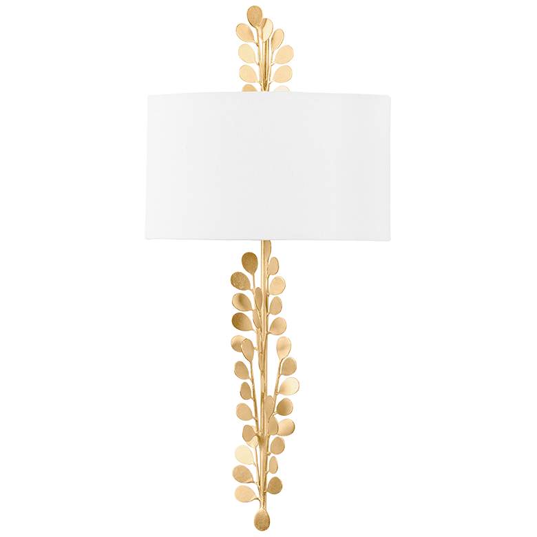 Image 1 Adrienne 25" High Vintage Gold Leaf Wall Sconce