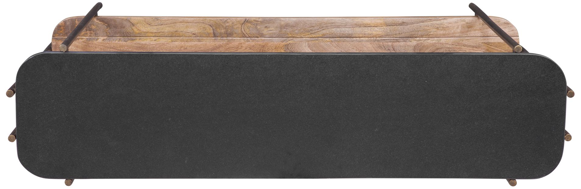 Image 3 Adrienne 54" Wide Black Marble and Brass Console Table more views