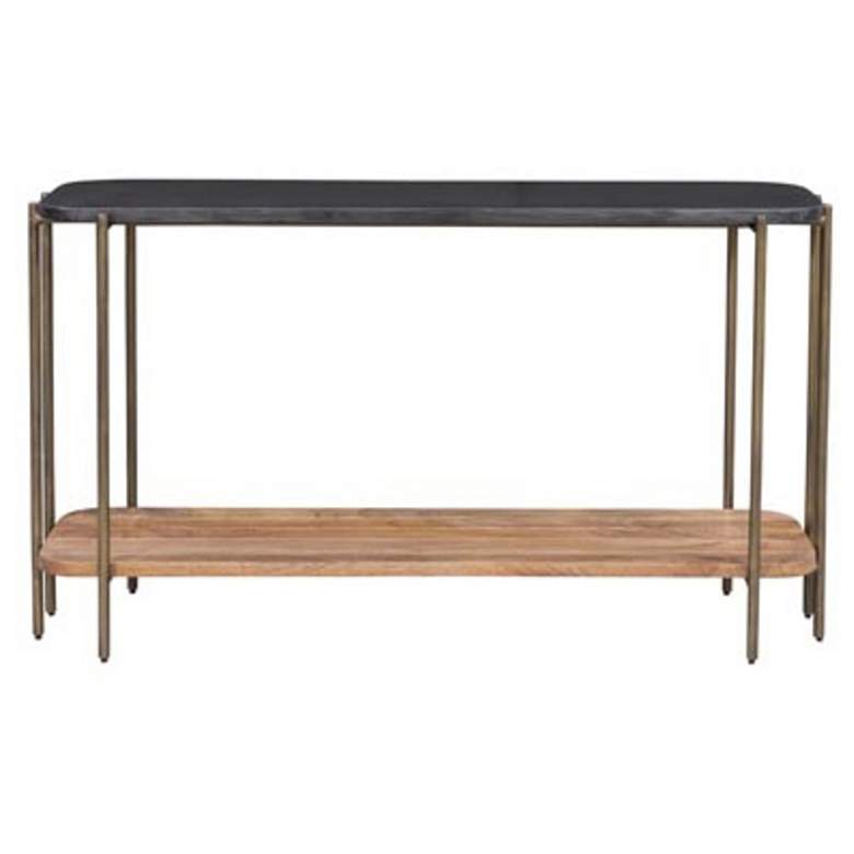 Image 1 Adrienne 54 " Wide Console Table Brown, Brass, Black