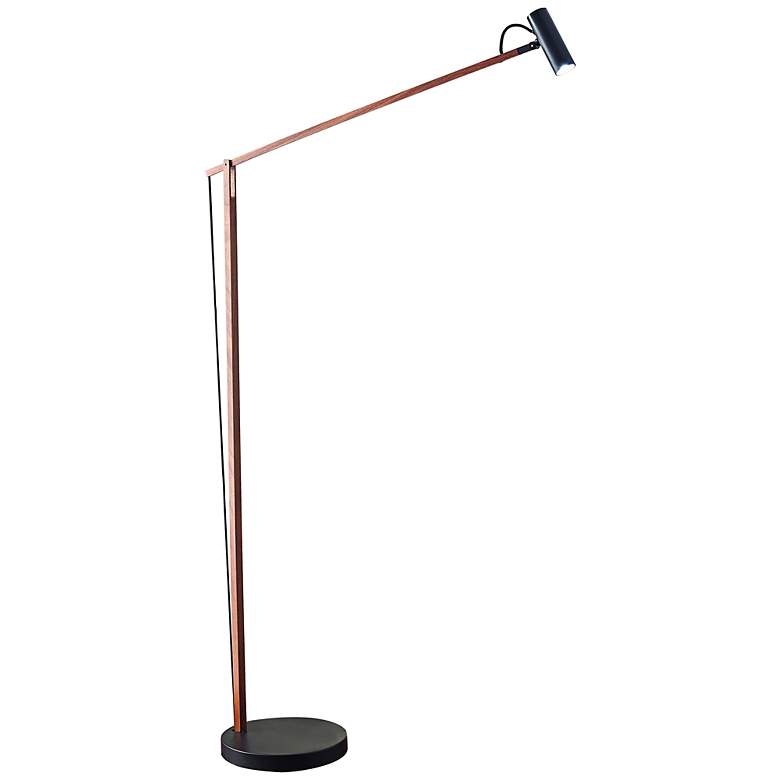 Image 1 ADS360 Collection Crane Walnut Wood and Black LED Floor Lamp