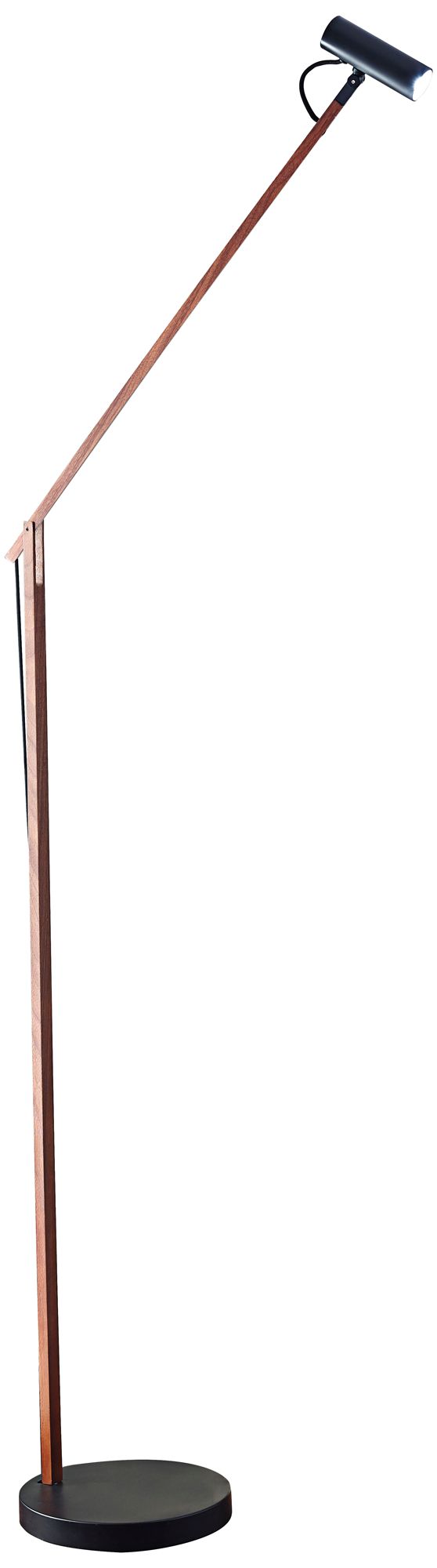 Image 3 ADS360 Collection Crane Walnut Wood and Black LED Floor Lamp more views