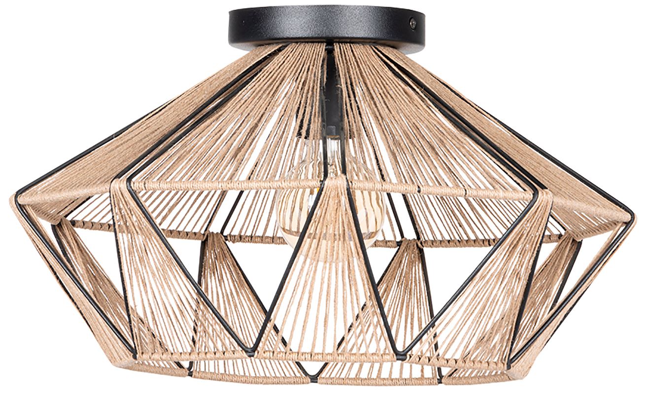 Image 2 Adwickle 17.5" Wide Black Pendant Light With Natural Fabric Shade more views