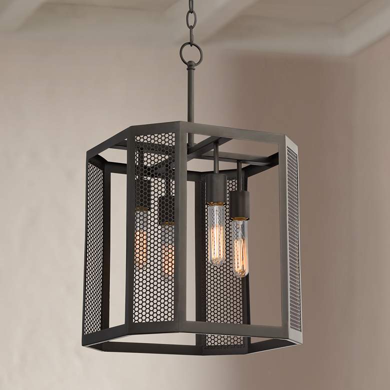 Image 1 Aedan 14" Wide Oil Rubbed Bronze 4-Light Pendant Light