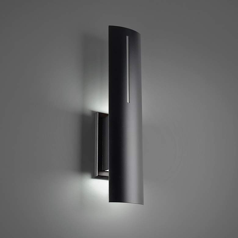 Image 1 Aegis 20"H x 4.38"W 1-Light Outdoor Wall Light in Black