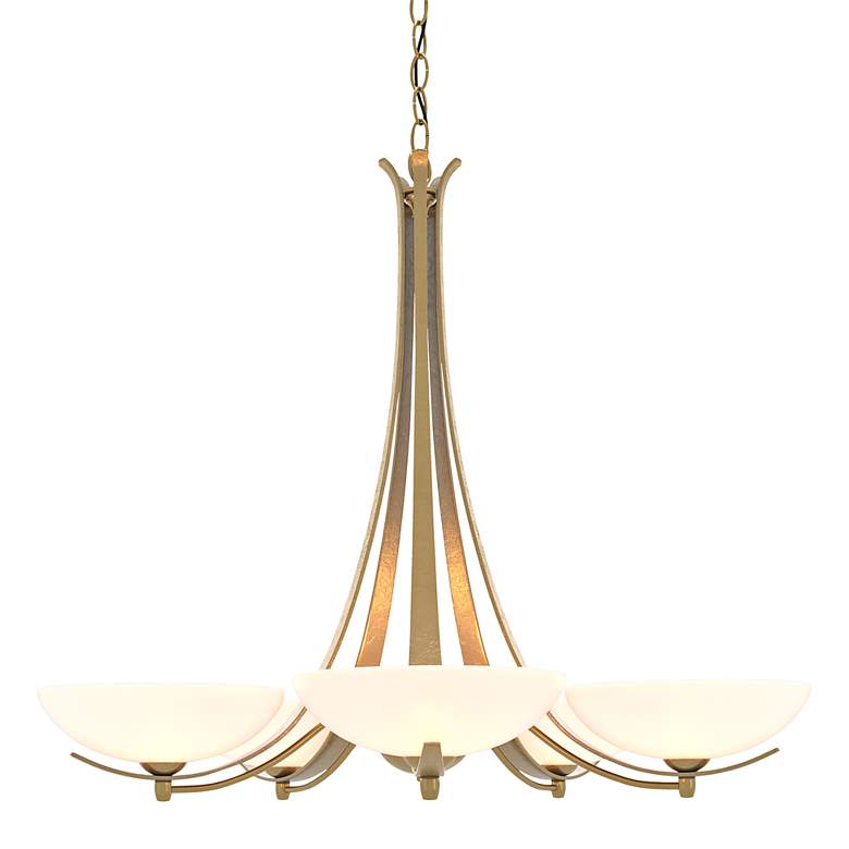 Image 1 Aegis 31 1/2" Wide Modern Brass 5-Light Chandelier