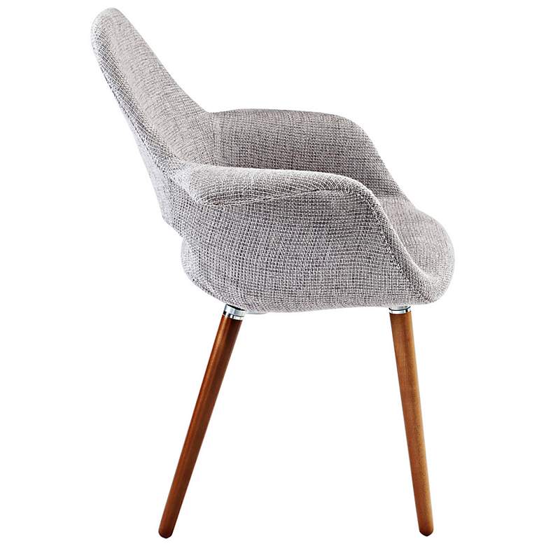 Image 3 Aegis Mid-Century Light Gray Twill Dining Armchair more views