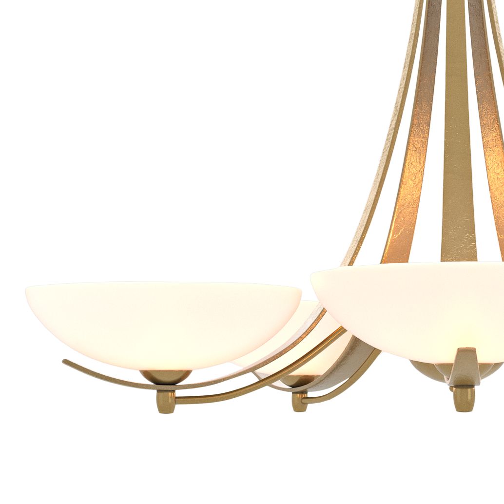 Image 2 Aegis Modern Brass 5 Arm Chandelier With Opal Glass more views