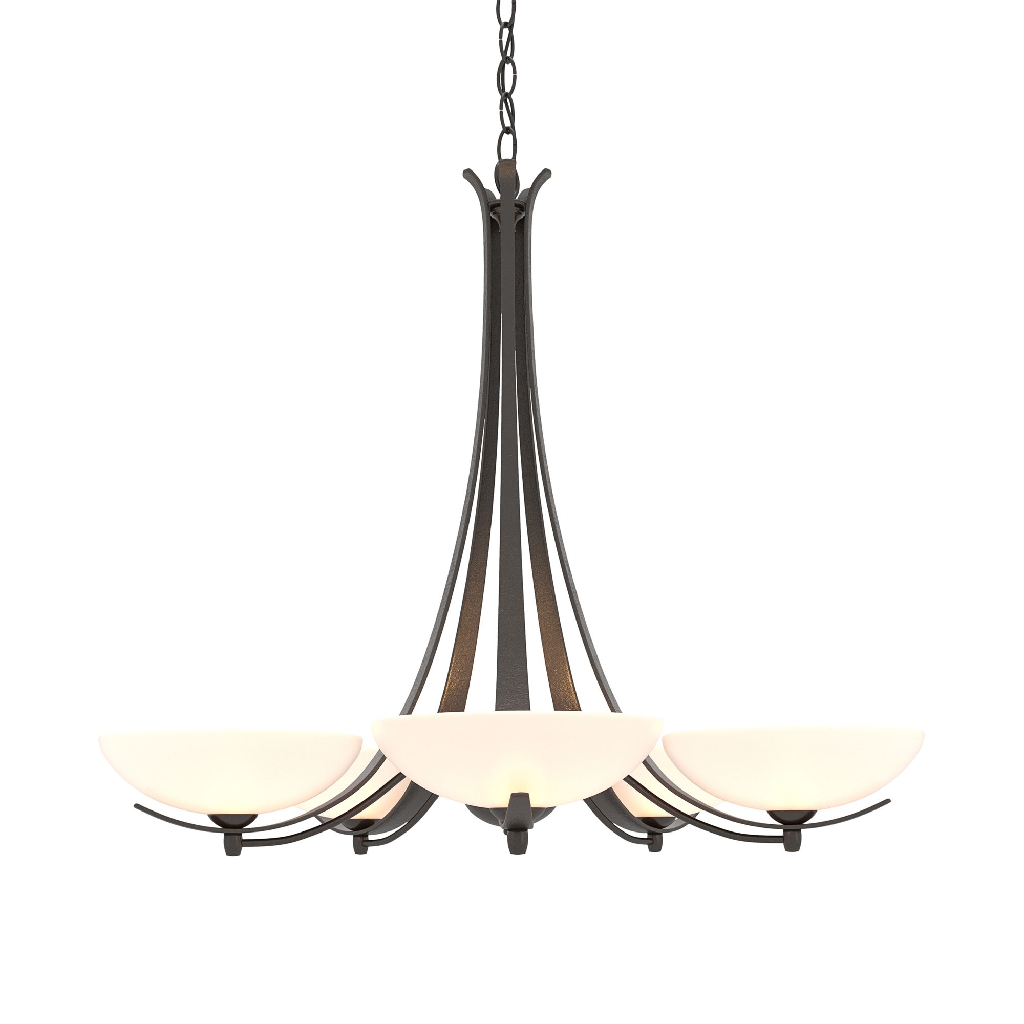 Image 3 Aegis Oil Rubbed Bronze 5 Arm Chandelier With Opal Glass more views