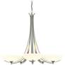 Aegis Sterling 5 Arm Chandelier With Opal Glass