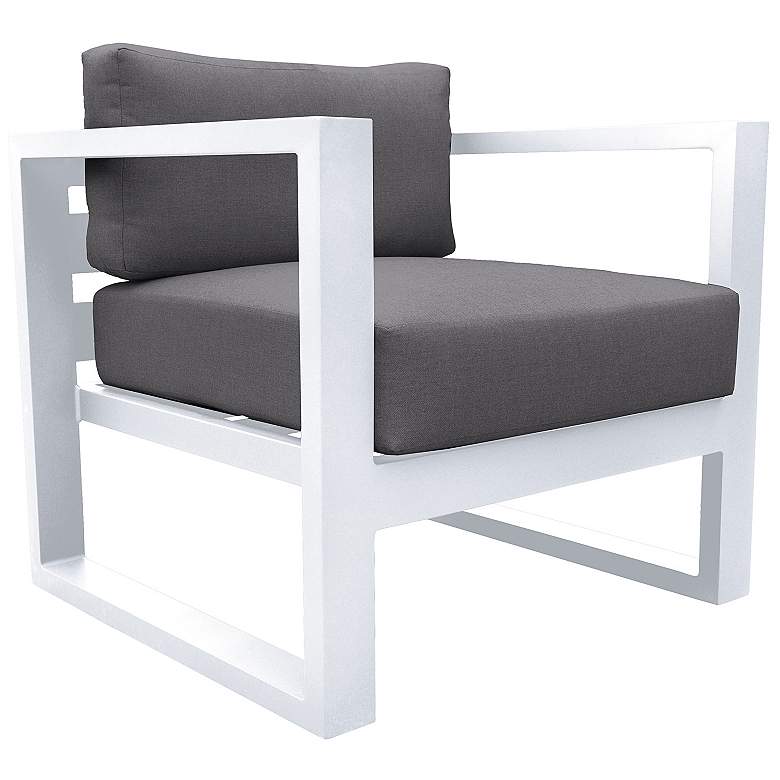 Image 7 Aelani Outdoor 4 piece Set in White Finish and Charcoal Cushions more views