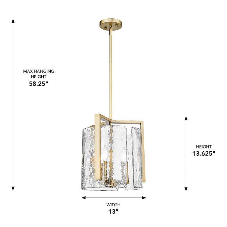 Image 7 Aenon 13" Wide Brushed Champagne Bronze 3-Light Pendant more views