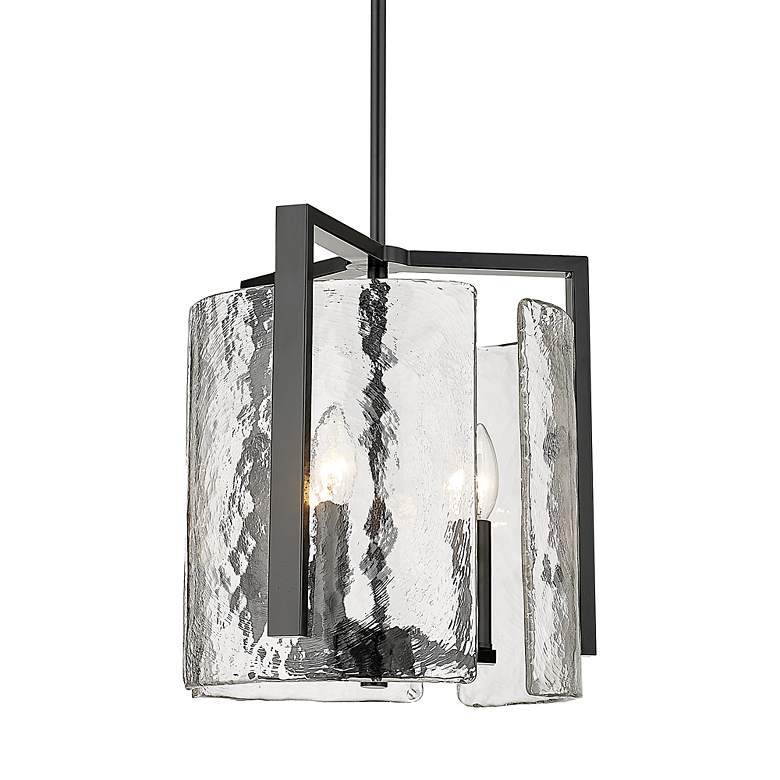 Image 5 Aenon 13" Wide Matte Black 3-Light Pendant w/ Water Glass more views