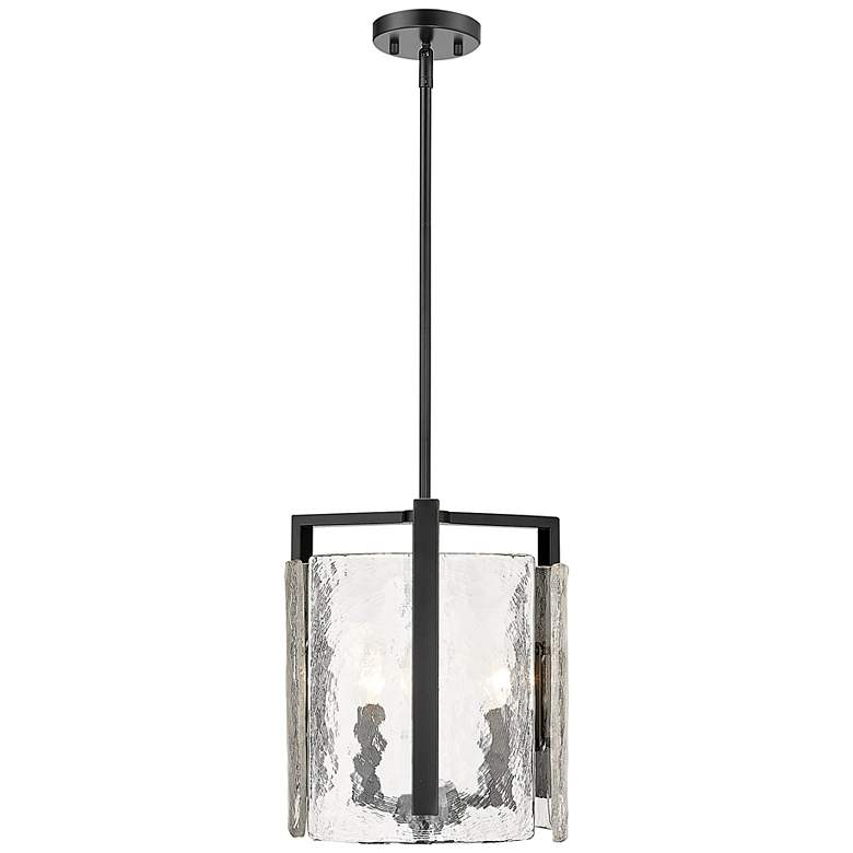 Image 6 Aenon 13" Wide Matte Black 3-Light Pendant w/ Water Glass more views