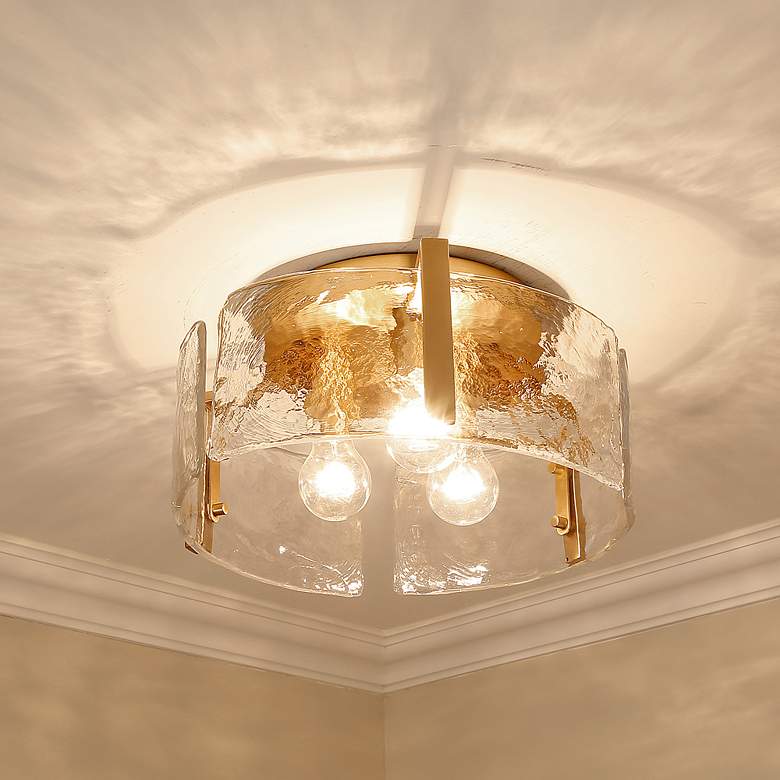 Image 1 Aenon 15" Wide Brushed Champagne Bronze Ceiling Light