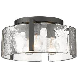 Aenon 15" Wide Matte Black 3-Light Ceiling Light