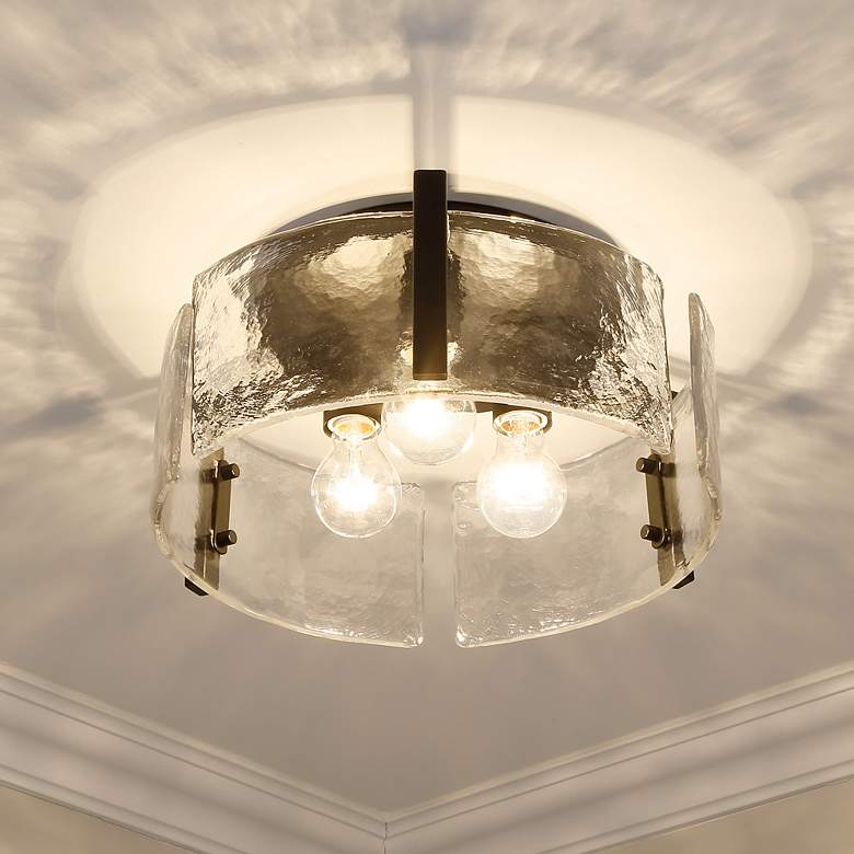 Image 1 Aenon 15" Wide Matte Black 3-Light Ceiling Light