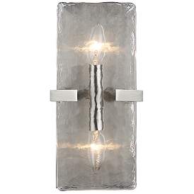 Image1 of Aenon 2-Light Wall Sconce in Pewter with Hammered Water Glass