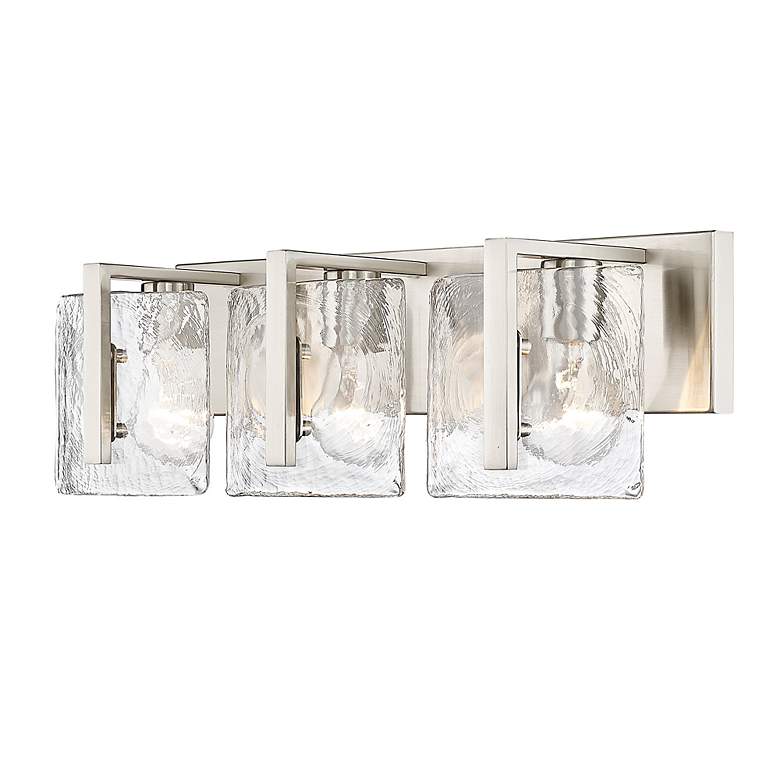 Image 6 Aenon 21 3/4" Wide Vanity Light in Pewter with Hammered Water Glass more views