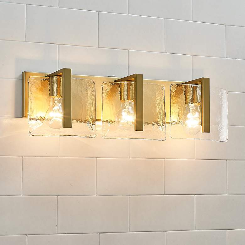 Image 1 Aenon 21 3/4"W Brushed Champagne Bronze 3-Light Bath Light