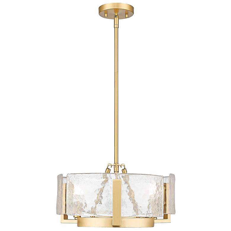 Image 1 Aenon 3-Light Chandelier in Brushed Champagne Bronze w Hammered Water Glass