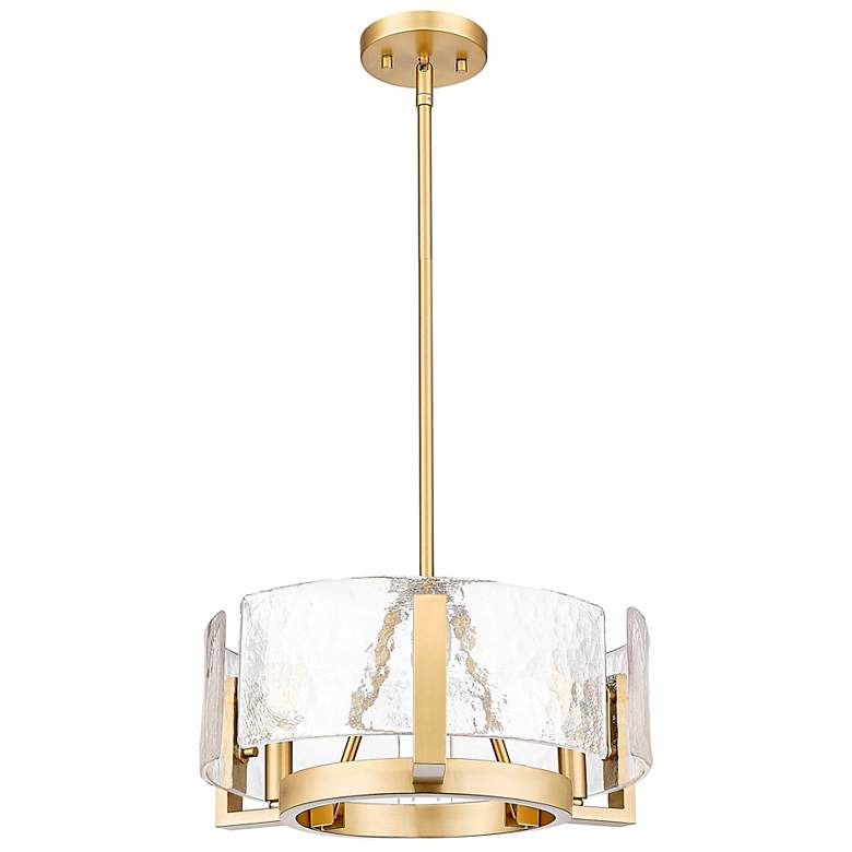 Image 4 Aenon 3-Light Chandelier in Brushed Champagne Bronze w Hammered Water Glass more views