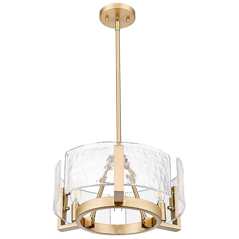 Image 5 Aenon 3-Light Chandelier in Brushed Champagne Bronze w Hammered Water Glass more views