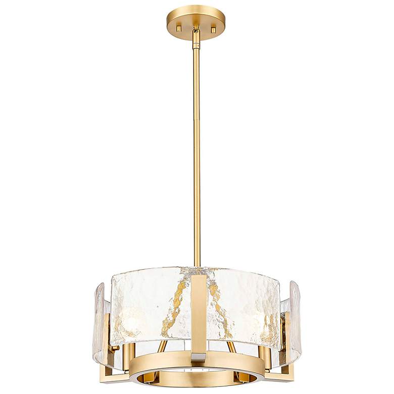 Image 6 Aenon 3-Light Chandelier in Brushed Champagne Bronze w Hammered Water Glass more views