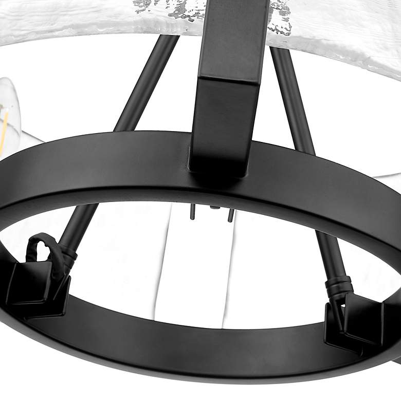 Image 5 Aenon 3-Light Chandelier in Matte Black with Hammered Water Glass more views